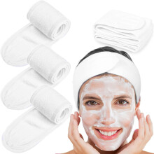 Spa-Gesichtsstirnband (3er-Pack) – Kopftuch aus Frottee, verstellbar, dehnbar, ideal für Bad, Make-up und Sport