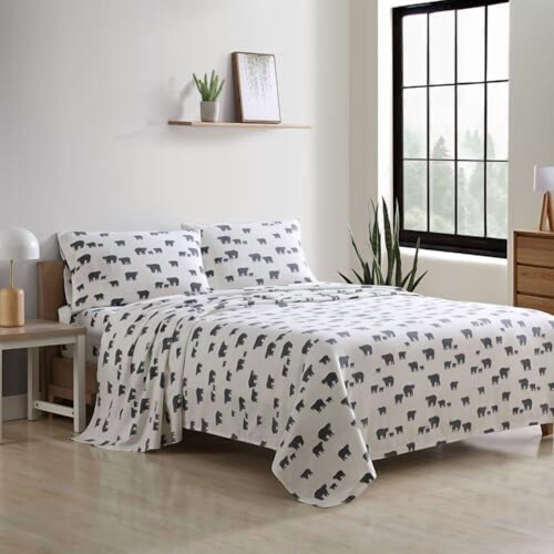 Ensemble de draps en flanelle 100 % coton, taille Twin XL