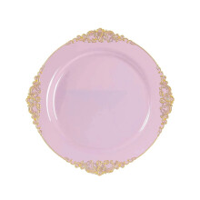 Assiettes de présentation rondes en plastique BalsaCircle, couleur or lavande