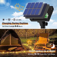 Luzes solares de corda de 10 metros com 80 LEDs em branco quente e frio.