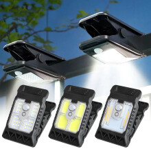 Stevige clip-on solar buitenlamp, waterdichte draagbare beveiligingslamp met bewegingssensor voor hek, tuin en camping – compatibel met