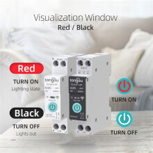 TONGOU WIFI Circuit Breaker 63A DIN Rail for Home Wireless Remote Control By APP Black