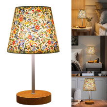 2025 New Clearance Solid Wood Fabric Usb Small Desk Lamp Bedroom Bedside Lamp Study Led Night Lamp Lamp Decoration