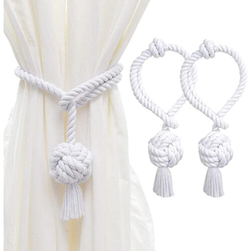 Fermacravatte per tende in cotone, 4 pezzi, 68 cm