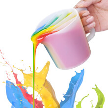 Osztott pohár fogantyúval, 500 ml-es vastagított szilikon, 5 csatornás
