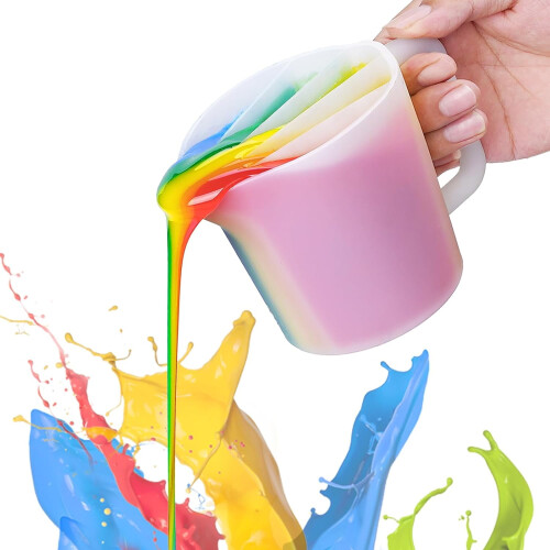 Geteilter Cup mit Griff, 500 ml, verdicktes Silikon, 5 Kanäle