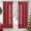 Röda linnegardiner 132 x 170 cm, ljusfiltrerande, 2-pack 1