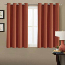 Orange Blackout Curtain 52"x45", Grommet Top, Energy-Saving, for Small Windows, Living Room & Kitchen – Compatible with Standard Rod