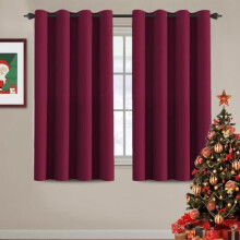 Burgundy Red Blackout Curtains, 52"x54", Thermal Insulated, Grommet Top, Energy Saving – Compatible with Standard Rods