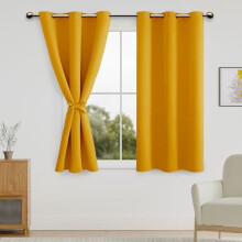Blackout Curtains for Bedroom Pumpkin Orange 38x45 Inch Set