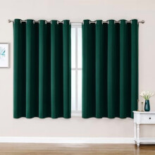 Blackout Curtains 70"x63", 2 Panels, Forest Green, Grommet, Thermal Insulated, Room Darkening, Compatible with Standard Rod