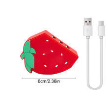 3-poorts USB-hub/splitter – Fruitvormig, opladen en gegevensoverdracht, draagbaar voor laptop/pc/USB-stick/toetsenbord/muis – Compatibel met