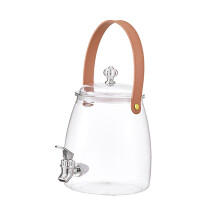 Distributeur de boissons avec robinet et grande capacité (9 L) transparent avec poignée
