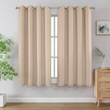 Blackout Curtains 2-Pack, Thermal Insulated Grommet Drapes (W52xL54", Light Beige), Room Darkening for Living Room & Bedroom