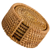 OUNONA 1 Set Table Placemats Rattan Placemats Woven Placemats Outdoor Coasters with Storage Holder