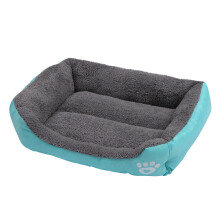 Cuccia lavabile per interni per cani e gatti – Calmante, calda, morbida e accogliente, azzurra, taglia M, adatta anche a cani di taglia grande.