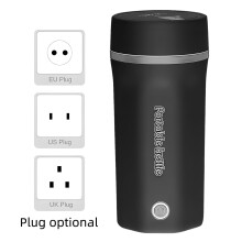 Bouilloire électrique portable 500 ml en acier inoxydable à double paroi anti-fuite, 300 W, avec fonction maintien au chaud.
