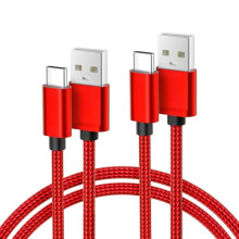Cabo Carregador USB-C de 3 metros (10 pés), Pacote com 2, Cabo de Carregamento Rápido em Nylon Compatível com iPhone 17/16/15 Pro Max, Samsung