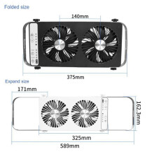 12V Waterproof Ventilation Cooling Fan Car Exhaust Fan Sunroof Exhaust Radiator RV Campers Accessories Black