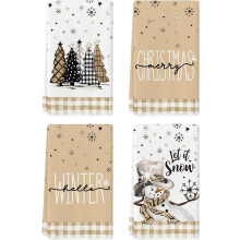 Julklappshanddukar, set med 4 stycken, 45x61 cm