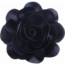 Broșă elegantă supradimensionată din satin, trandafir și mătase, cu camelie – accesoriu pentru rochii de nuntă, petrecere, banchet, pentru