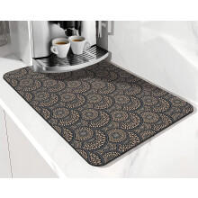 Alfombrilla Boho Coffee Bar – Absorbente, antimanchas, con base de goma para secar platos, ideal para encimeras de cocina y debajo de la cafetera