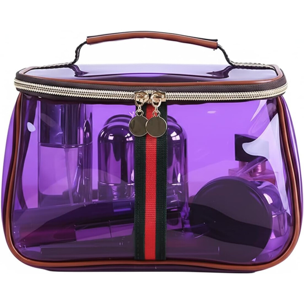 Retro Vintage Vanity Bag â Large Waterproof Transparent Makeup Organizer, Portable Skincare & Cosmetic Travel Case for Women