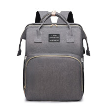 Mochila de maternidade de grande capacidade, bolsa para fraldas, poliéster Oxford impermeável com vários bolsos, mãos livres para os pais.