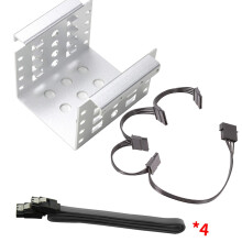 4-Bay 2.5 inches to 3.5 inches HDD Bracket Converter Metal Material - w Cable w Cable