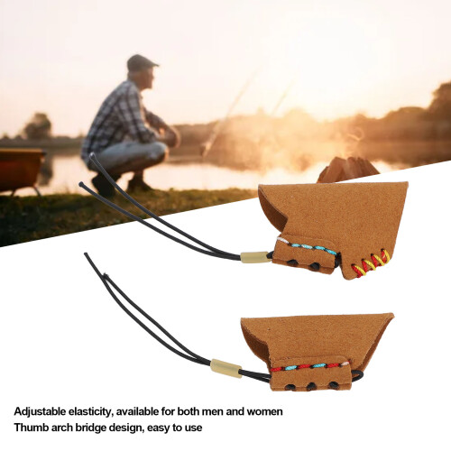 Protector de dedo para pesca, ajustable, marrón 2