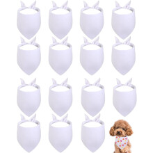 15 PCS Washable Dog Scarf, Blank DIY Solid Kerchief Bib Breed, Pet Birthday/Party Fun Idea Gift for Dogs and Cats