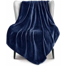 Manta extragrande de felpa azul marino de 50x70", 300 g/m², súper suave y cálida, manta ligera y acogedora para todas las estaciones.