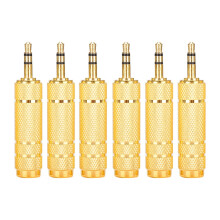 Audioadapter van 6,5 mm vrouwelijk naar 3,5 mm mannelijk – verguld.