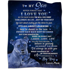 Couverture Lion Maman à Fils – Jeté en flanelle ultra douce (127 x 152 cm), cadeau d'anniversaire de maman, compatible avec tous les lits