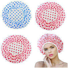 ¡Gorro de ducha por menos de 5 dólares! Accesorio de baño reutilizable, juego de 2 piezas, borde elástico, protección impermeable, diseño