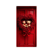 Türdekoration zum Valentinstag mit Herzmuster, 35 x 72 Zoll
