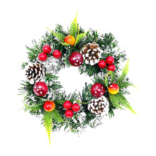 Guirlanda de Natal de rattan, decoração para porta de 50 cm (20 polegadas).