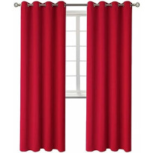 Christmas Red Darkening Curtains 52x84", Grommet Thermal Insulated, 2 Panels, Compatible with Standard Rods