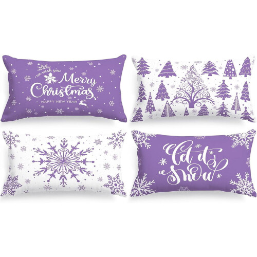 Julörngott 30x30 cm Set med 4 röda snöflingor