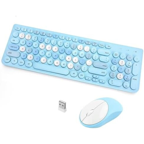 Combo tastiera e mouse wireless retrò 2,4 GHz
