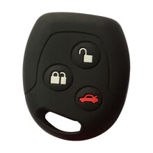 Capa protetora de silicone para chave de carro com 3 botões, compatível com controle remoto (preta)