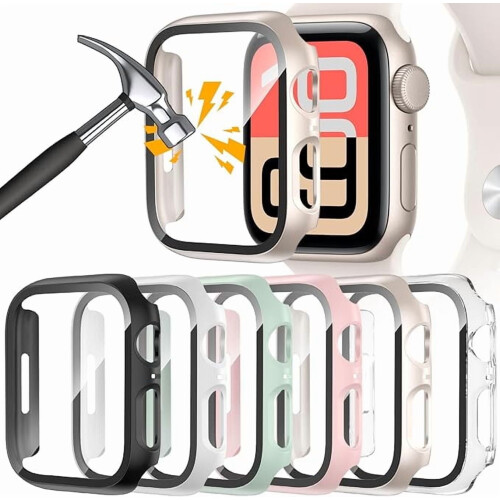Συσκευασία 6 τεμαχίων Apple Watch Σκληρή θήκη 40 χιλιοστών με σκληρυμένο γυαλί