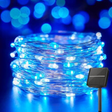 Solar lichtslinger blauw wit 100 LED 10 meter 8 standen