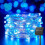 Solar lichtslinger blauw wit 100 LED 10 meter 8 standen 1