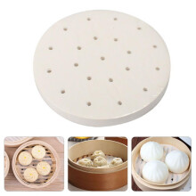 100PCS 7.5 Inches Air Fryer Liners, Perforated Parchment Paper Sheet, Round Bamboo Steamer Liners, Non-Stick Basket Mat, White
