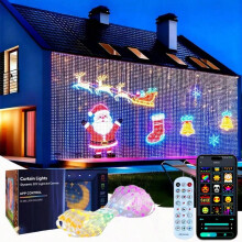 Chytré závěsové světelné řetězy – 3 velikosti, 400 LED diod, 1600 barev, vodotěsné IP44, DIY řetězové světelné řetězy pro