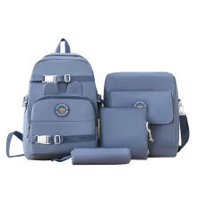 4-Pc School Backpack Set – Large Canvas Backpack, College Style, Back to School Supplies, Compatible with All Grades