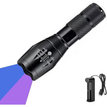 Wiederaufladbare UV-Taschenlampe ZCUV (365 nm/395 nm), zoombare Schwarzlichtlampe für Tierurin, Skorpione, Kunstfotografie – kompatibel mit USB-C