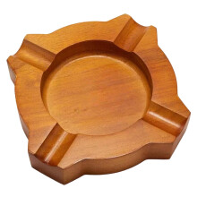 Walnut Wood Ashtray with 4 Cigar Holders