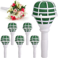 Sunjoy Tech Bouquet Holder – Flower Arrangement Handle for Wedding Bouquets, Green Foam, 3.4 x 7 x 3.4 in, compatible with floral foam tools